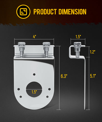Image of PARTsam 2Pcs Watermelon Light Under Glow Frame Brackets, 90 Degree Angled Clamp-On Mount, No Drilling Required, Stainless Steel, Universal for Semi-Trucks Trucks Pickup