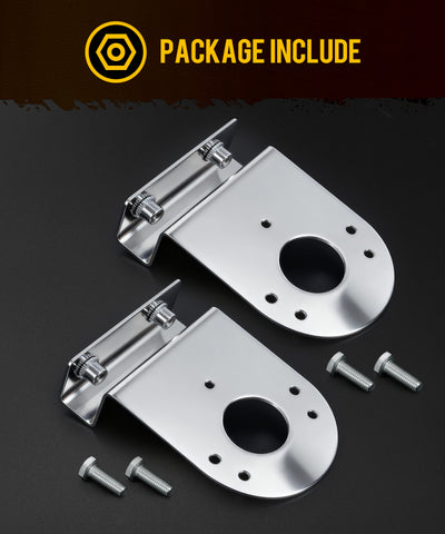 Image of PARTsam 2Pcs Watermelon Light Under Glow Frame Brackets, 90 Degree Angled Clamp-On Mount, No Drilling Required, Stainless Steel, Universal for Semi-Trucks Trucks Pickup