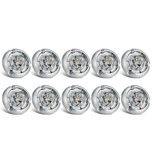 Partsam 10Pcs 1.5 inch Mini Glass Lens Watermelon Lights,LED Marker Clearance Light Turn Signal for Semi Truck Trailer RV