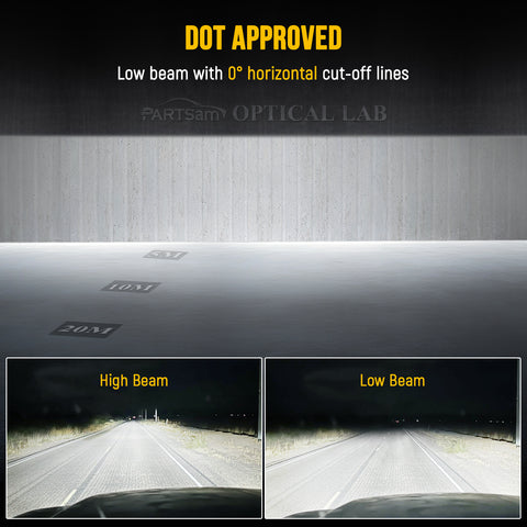 Image of Partsam LED Headlights Assembly Compatible with VNL VN 2004-2017, DOT Approved with Start Animation High/Low Beam Sequential Turn Signal DRL Marker Lights, IP67 6500K