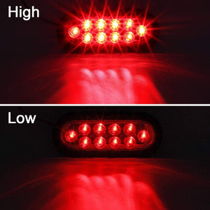 Partsam 2Pcs 6 Inch Oval Trailer Tail Lights Red 10 LED, 6