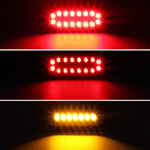 Image of Partsam 2 Pcs 6" inch Oval Truck Trailer Led Tail Stop Brake Lights Taillights Running Red and Amber Parking Turn Signal Lights, Sealed 6 inch oval led trailer tail lights w reflectors Flush Mount
