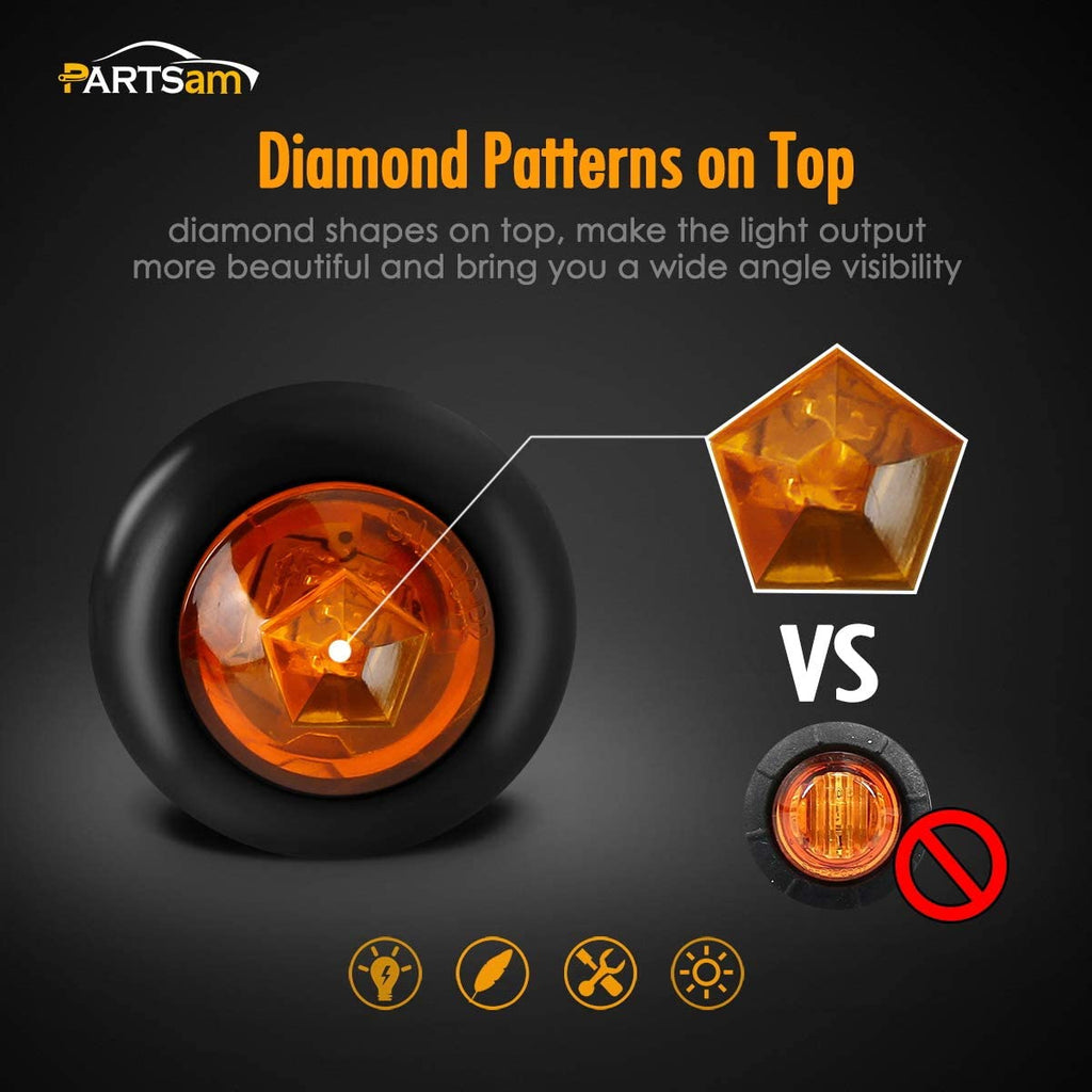 20X Amber LED Side Marker Lights Bullet Clearance Light Truck Trailer Wateproof - Foto 7