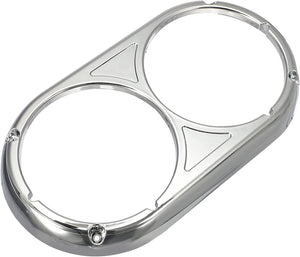 Partsam 2pcs Headlight Bezel for Peterbilt 359 Headlight Bracket Chrome Round Dual Headlight Bezel Kits Passenger Side and Driver Side LH & RH