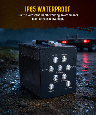 Image of Partsam Trailer Light Tester, Wireless Remote Control, Built-in 12V 10Ah Rechargeable Battery,  IP65 Waterproof Case, Compatible with 7-Way Round Pin Connector