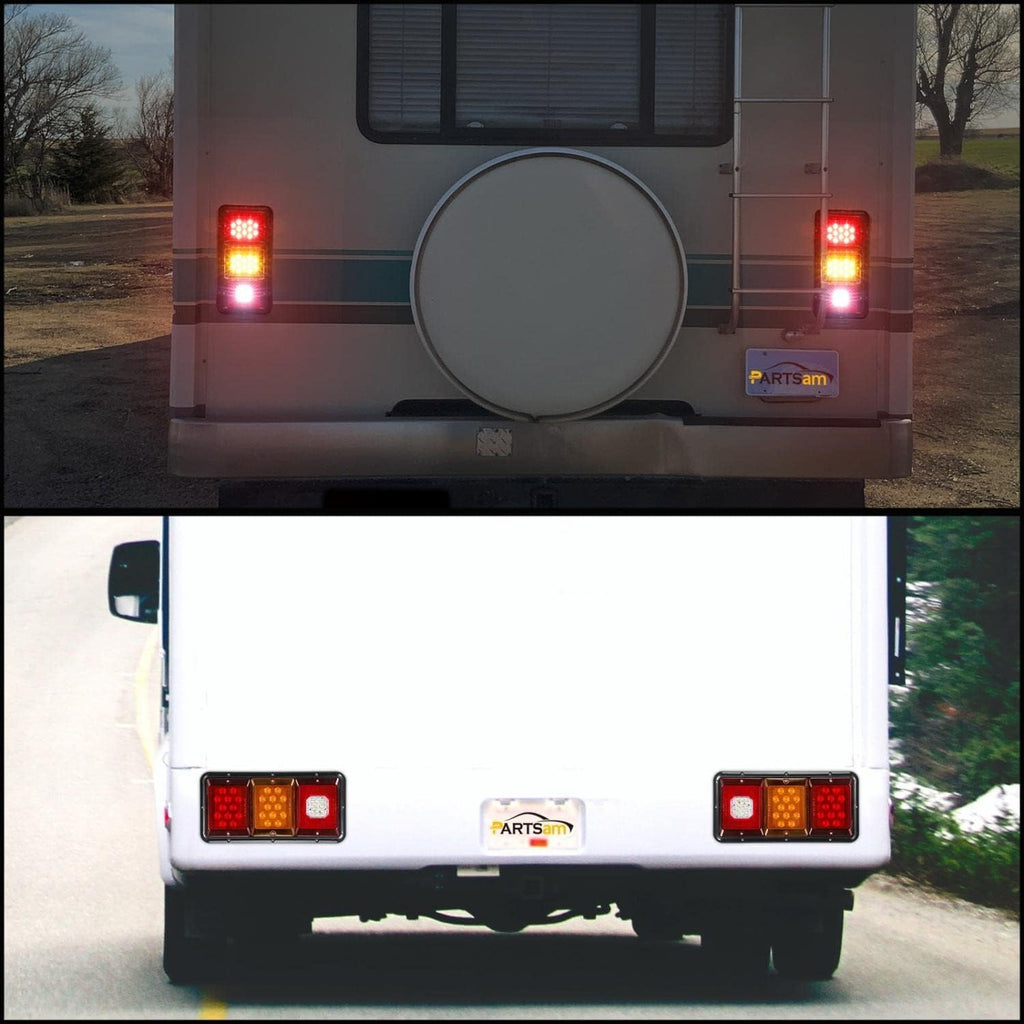 Rectangle Vertical Horizontal Mount LED Trailer Truck Camper RV – Partsam