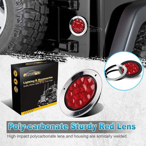 Partsam 8Pcs 4 Inch Round Led Stop Turn Tail Lights