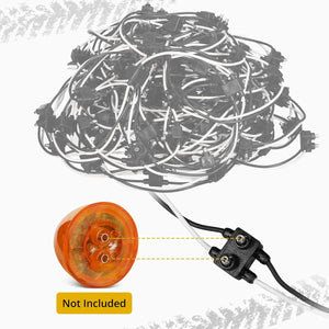 Partsam Double Male Bullet Plugs 2 Prong Continuous Wire Harness Roll for Side Clearance Marker Light,150 Male Plugs, 6