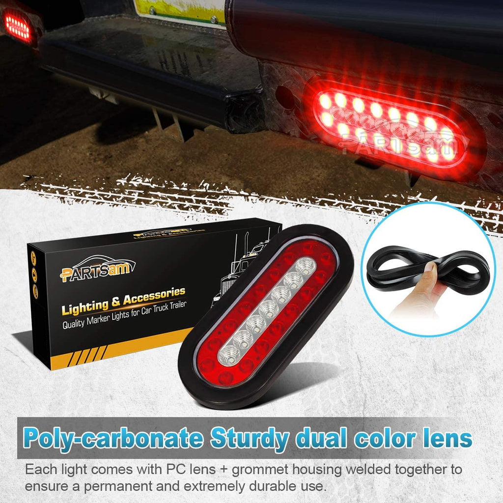 Nilight 16-Inch LED Tailgate Light Bar – 2PCS Rear Bumper Reflector Brake Lights, IP65 Waterproof
