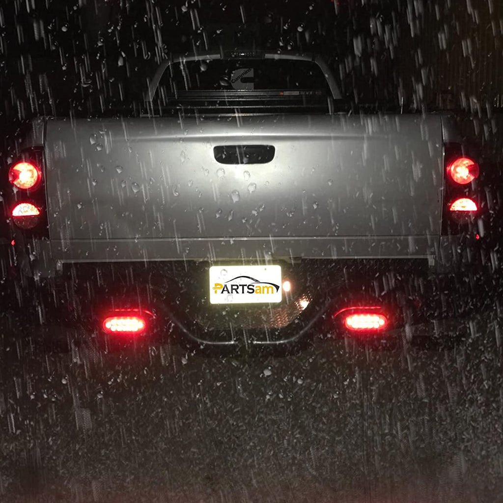 4-Pack 6.3" Oval Amber/Green LED Strobe Lights - 24 SMD LEDs, IP67 Waterproof, Recessed Mount For Trucks & Trailers