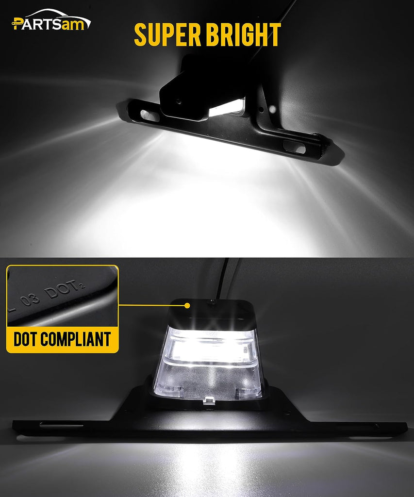 4-Pack Super Bright 6 LED License Plate Lights - Black Housing, Universal Fit For Boat Trailer RV Truck, Easy Bracket Mount
