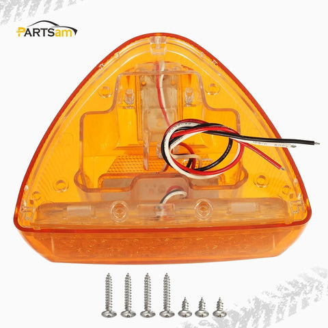 Image of Partsam 1PC Amber 31 LED Headlight Turn Signal Lights with 3 Wires Front/Park/Turn Functions, Replacement for Peterbilt 379 359 357 365 378