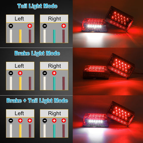 Image of Partsam 6" Rectangular LED Combination Tail Lights Kit