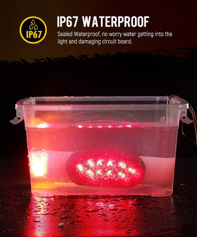 Image of Partsam 2pcs Boat Trailer Guide on Post Pipe Light Set, IP67 Waterproof Boat Trailer Guide Pole Lights, Boat Trailer Turn Signal Brake Tail Lights 12V