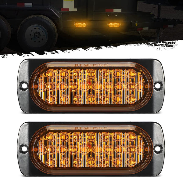 14x Amber Side Bright 16 Led Universal Side Marker Peterbilt Free Li - Foto 2