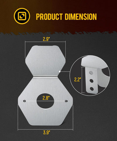 Image of Partsam 2Pcs Watermelon Light Brackets, Stainless Steel Watermelon Mirror Turn Signal Angled Bracket Holder