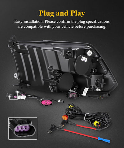 Image of Partsam Full LED Headlights Assembly Compatible with 2009-2018 Ram 1500 2500 3500, DOT Approved Dual Projector Assembly Pair with Start Animation DRL Sequential Turn Signal Hi/Low Beam 6500K 12V IP67