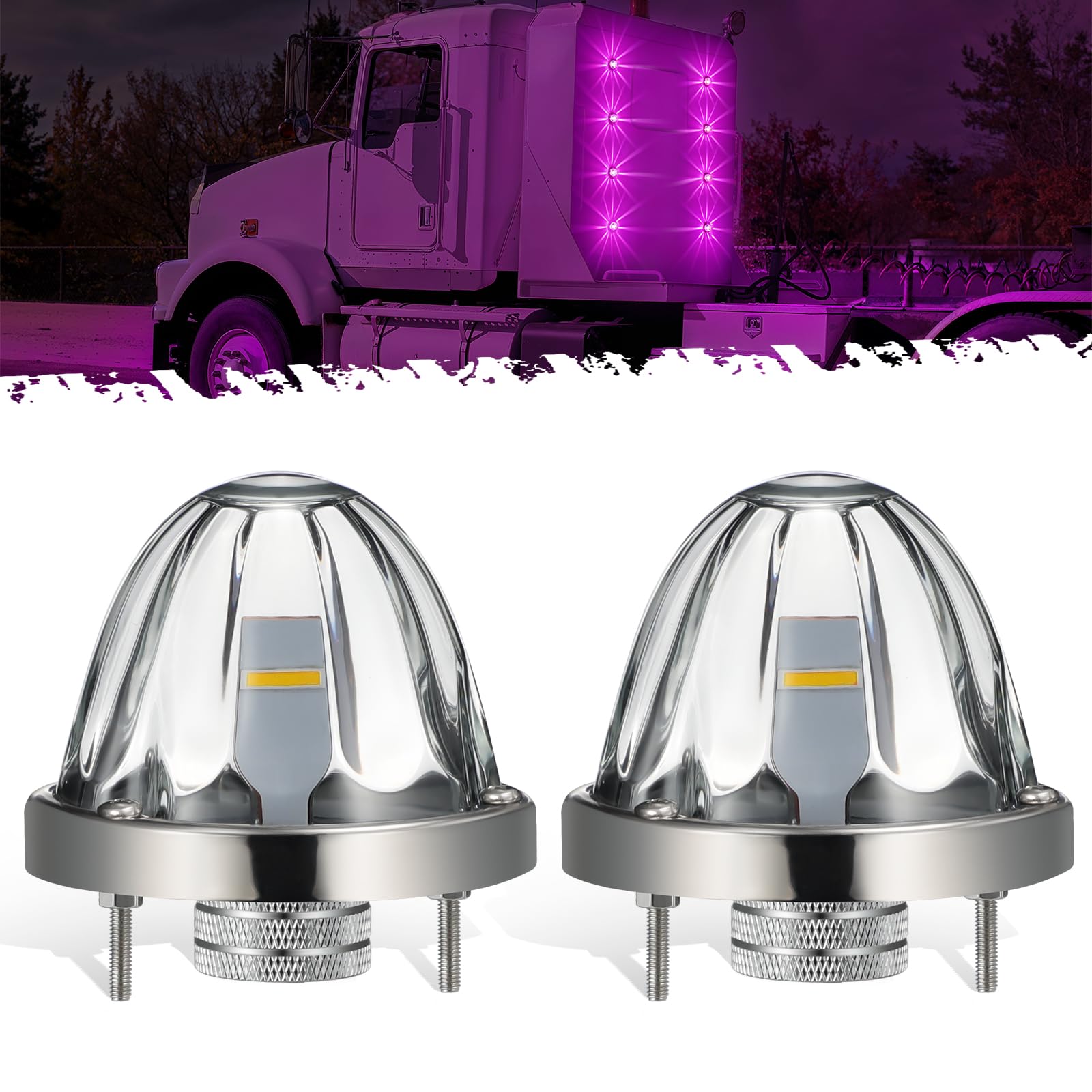 Partsam 2Pcs Glass Watermelon Lights [Patent Pending] Clear Lens Red Led Side Marker Turn Signal Lights With Bezel Replacement For Kenworth Peterbilt Freightliner Truck Color Red&pid=mwu0ytflmd