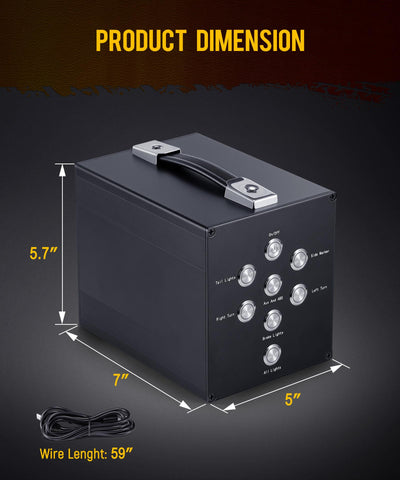 Image of Partsam Trailer Light Tester, Wireless Remote Control, Built-in 12V 10Ah Rechargeable Battery,  IP65 Waterproof Case, Compatible with 7-Way Round Pin Connector