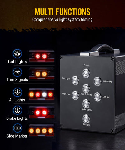 Image of Partsam Trailer Light Tester, Wireless Remote Control, Built-in 12V 10Ah Rechargeable Battery,  IP65 Waterproof Case, Compatible with 7-Way Round Pin Connector