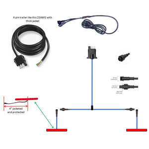 Partsam trailer light kit with wire harness set (customization)