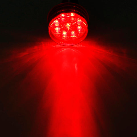 Image of Partsam 8 Pcs Red 9 LED Light Trailer 2" Round Marker Light w Reflector Sleeper Light, Faceted 2 Inch Round Led Trailer Lights, Sealed 2 Inch Round Led Marker Lights with Mini Reflectors