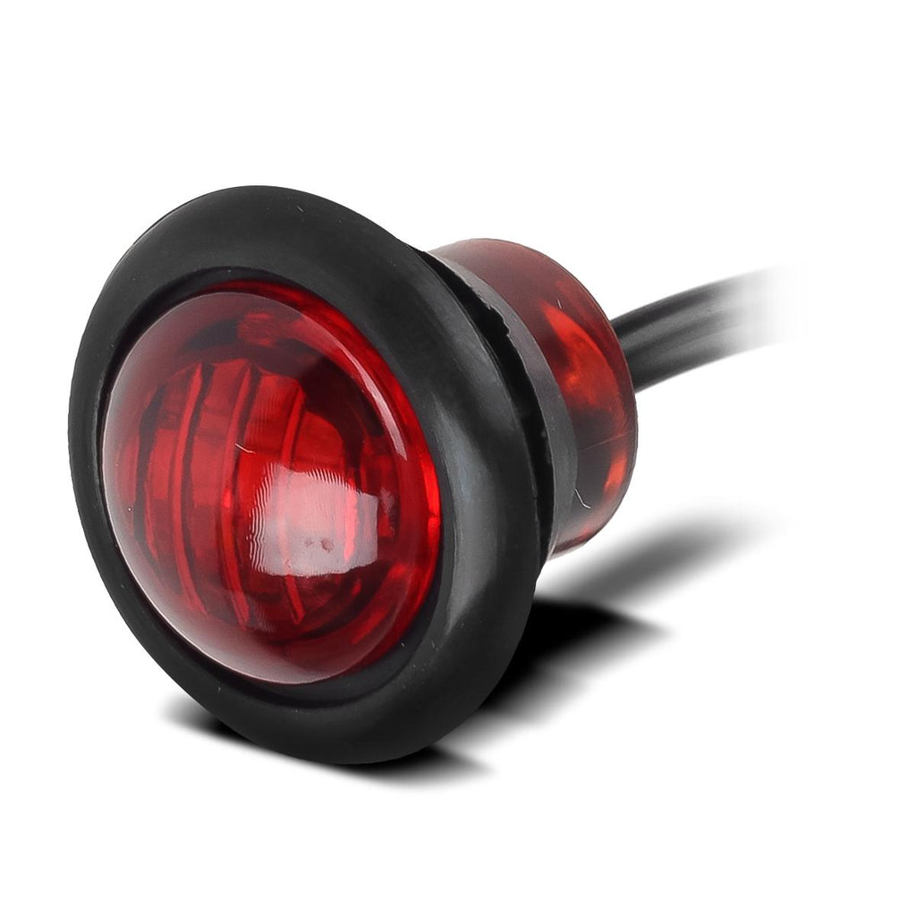 Partsam (10) LED Light Red 3/4 inch Clearance Marker Trailer Bullet Grommet Lights, 3/4 led dual function marker lights, 3 LED Mini Auxiliary Stop Turn Tail Brake Light, 3/4 led marker lights 3 wire