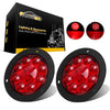 Image of Partsam 2PCS 4 inch Red Stop Turn Tail Brake Truck Trailer Light Flange Mount 12 Diodes Utility