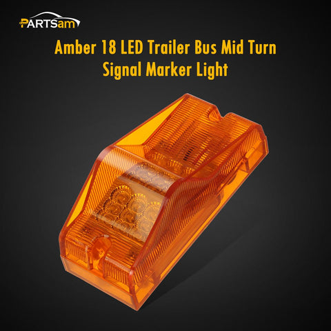 Partsam 2-Piece 6.5" Amber LED Marker Lights - Universal Truck & Trailer Lights