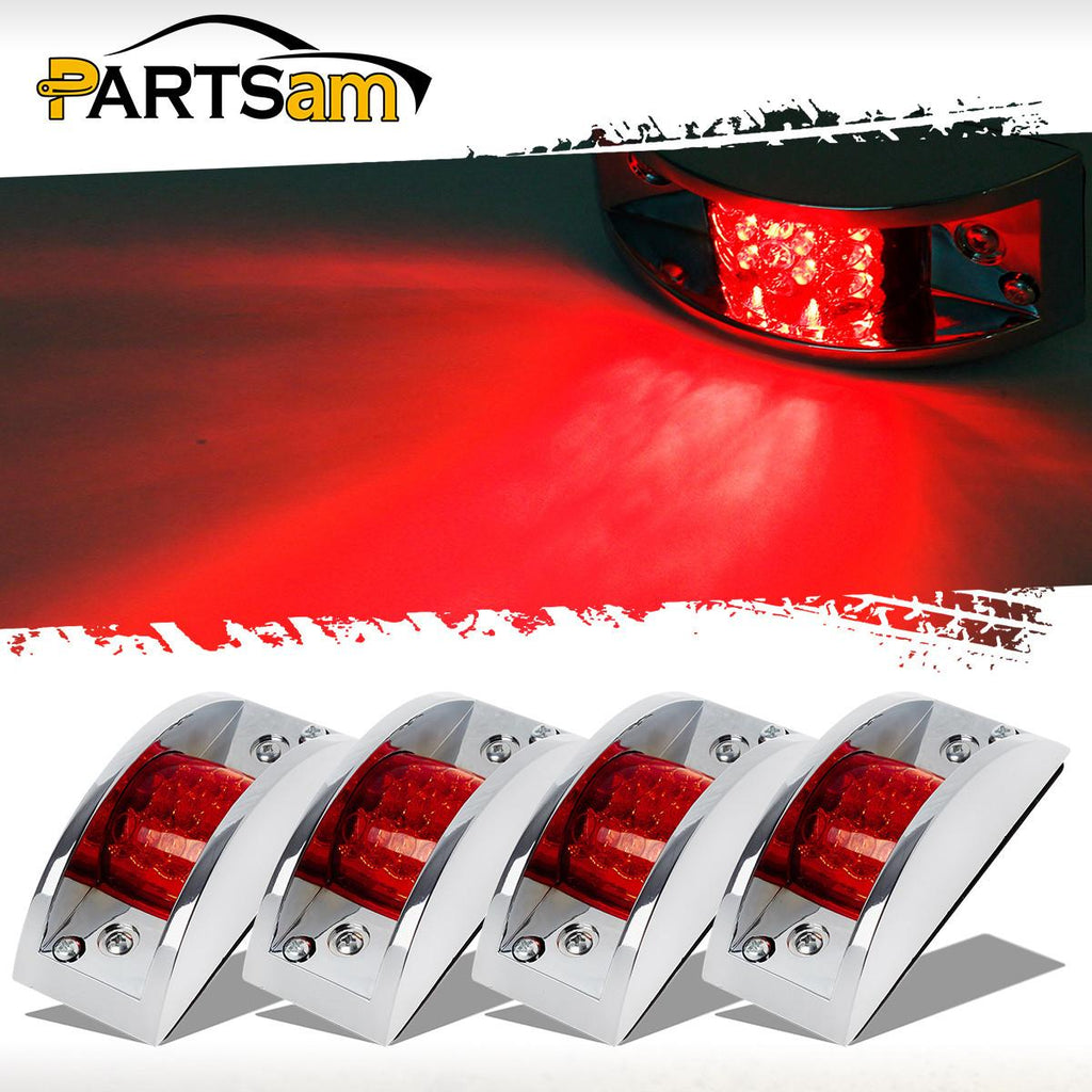 4x Red Round LED Side Marker Lights – 3/4 Inch Mini Clearance Lights For Trucks & Trailers – Waterproof