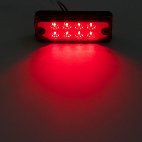Image of Partsam Rectangle 14x Amber/Red 4 inch Truck Boat Trailer Side Marker Indicator lights 8-LED Surface Mount