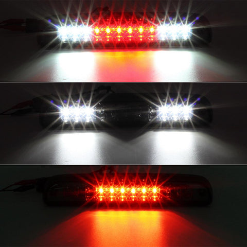 Image of Partsam Red/White 12 LED Smoke Lens Chrome Housing Tail High Mount 3rd Third Brake Light Cargo Lamp Waterproof Replacement for Ford F-250 F-350 F-450 F-550 Super Duty 1999-2016 /Ford Ranger 1993-2011