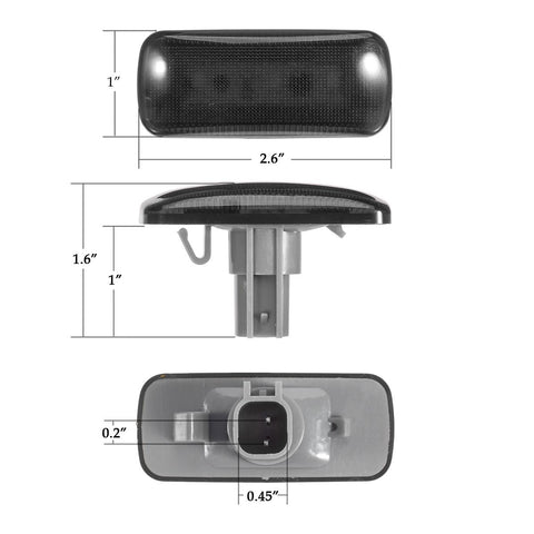 Image of Partsam Dually Bed Front Rear Side Fender Marker LED Lights Clearance Replacement for Dodge Ram 3500 2500 2010 2011 2012 2013 2014 2015 2016 2017 10 11 12 13 14 15 16 17 Super Duty Smoke Lens