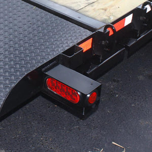 Partsam 2Pcs Steel Trailer RV Light Boxes Housing Kit w/ 6 Inch Oval Red Led Trailer Tail Lights 10LED and 2 Inch Red Round Led Side Marker Lights 4LED w/Grommets and Wire connectors