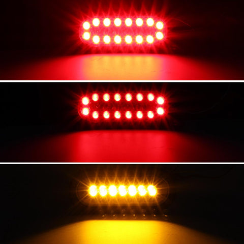 Image of Partsam 2Pcs Steel Trailer RV Light Boxes Housing Kit w/ 6 inch Oval Led Trailer Tail Lights Red/Amber & 2 inch Red Led Round Side Marker and Clearance Lights 4LED w/ Grommets and wire connectors