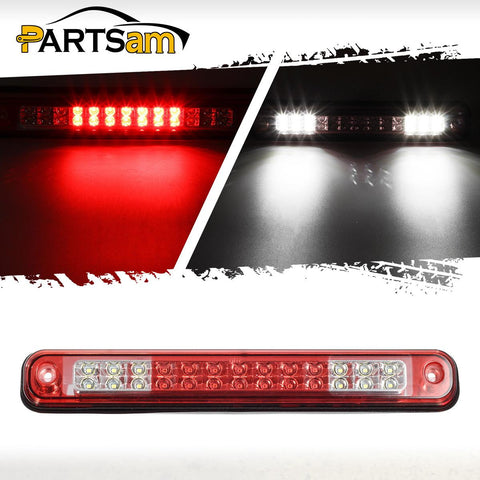 Image of Partsam High Mount Led 3rd Brake Light Red Replacement for Silverado and Sierra 1994-1999 C/K 1500 2500 3500 Rear Top Roof Cab Center Mount Third Brake Light Stop Tail Cargo Light Lamps
