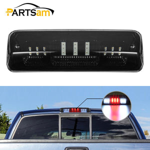 Partsam High Mount Stop Light 3rd Third Brake Light Replacement for Ford F150 F-150 2004 2005 2006 2007 2008 Smoked LED Rear Cab Roof Brake Stop Tail Cargo Center Light Lamp Black Housing w/3 Plugs
