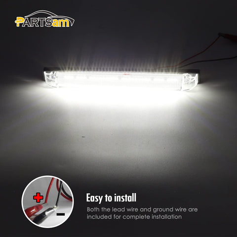 Image of Partsam 8" LED Utility White Strip Lights for Boat UTV Ranger