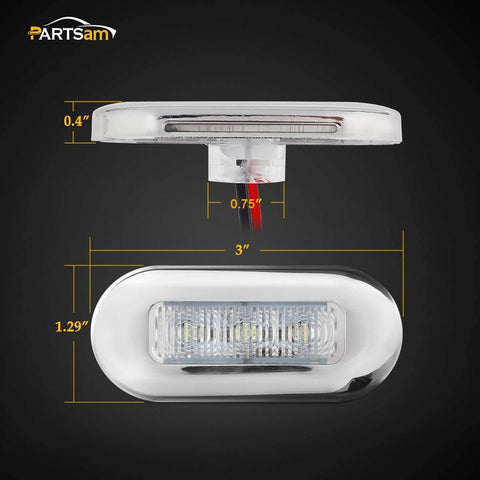 Image of Partsam Blue LED Oblong Courtesy Light Yacht Marine Boat Lights