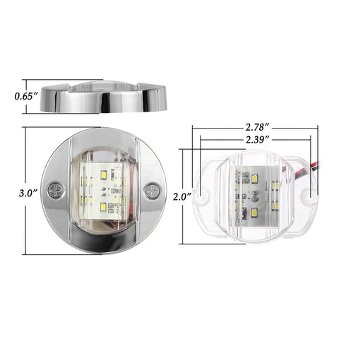 Image of Partsam 3" inch Round LED Navigation Boat Lights Stern Anchor Lamps