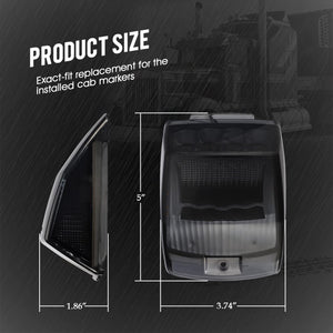 Partsam 5Pcs Smoked Lens Amber 17 LED Cab Marker Top Roof Light Assembly Compatible with Kenworth/Peterbilt/Freightliner/Mack/International Paccar Semi Truck Trailer