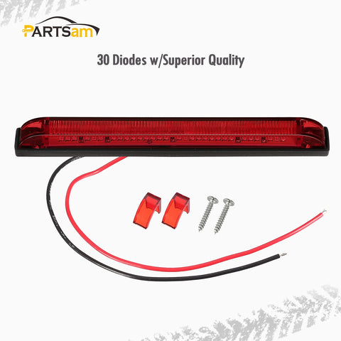 Image of Partsam 2X 8 Led Utility Strip Light Marker Red 30LED Boats Lighting