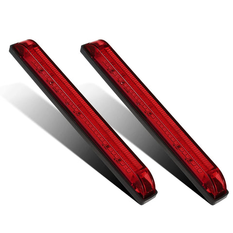 Image of Partsam 2X 8 Led Utility Strip Light Marker Red 30LED Boats Lighting