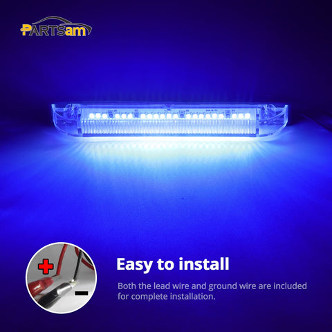 Image of Partsam 6" Blue Underwater Led Trailer RV Boat Light Strip Bar