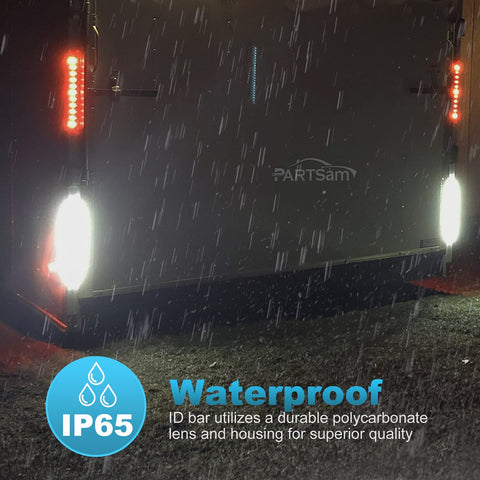 Image of Partsam 2PCS 17" White 23LED Surface Mount Truck Reverse Backup Tail Light Bars Waterproof