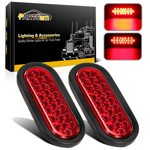 Image of 6" LED Oval Stop Turn Tail Lights Brake Backup Reverse Light Kits for Truck Trailer Bus RV Camper