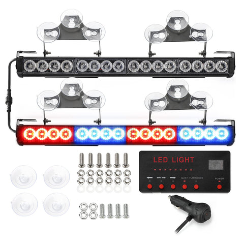 Image of Partsam LED Emergency Dual Strobe Light Bar for Police Volunteer Truck
