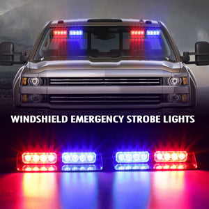 Partsam 2 in 1 Red Blue LED Dash Emergency Strobe Lights