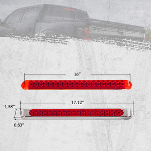 Partsam 17 Inch 40 LED Red Trailer Light Bar Waterproof Sealed 17