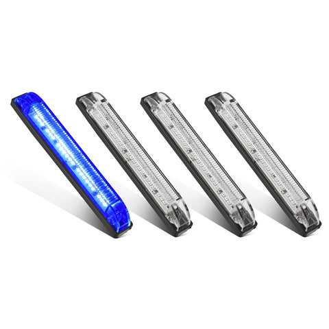 Image of Partsam 6" Blue Underwater Led Trailer RV Boat Light Strip Bar